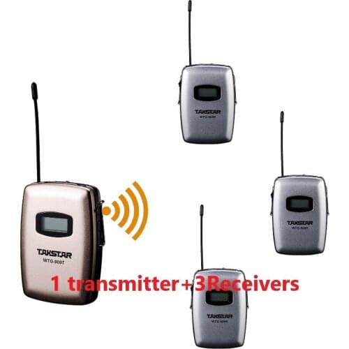 Takstar WTG-900 Wireless Guide / Talkback System 780-850MHZ use for Travelling synonous translation 1 transmitter + 3 Receivers