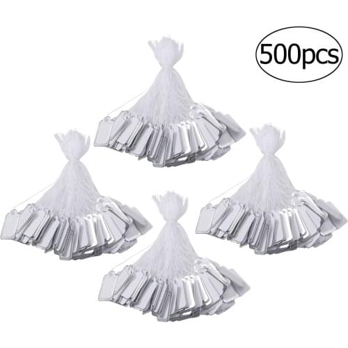 500pcs Price Label Tags String Tie Watch Jewelry Display Merchandise Price Label Paper Cards Rectangular Blank Price Tag A30