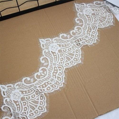 Flower French Lace Trim Nylon Eyelash Lace Ribbons Wedding Dress Fabric DIY Craft VHR094235