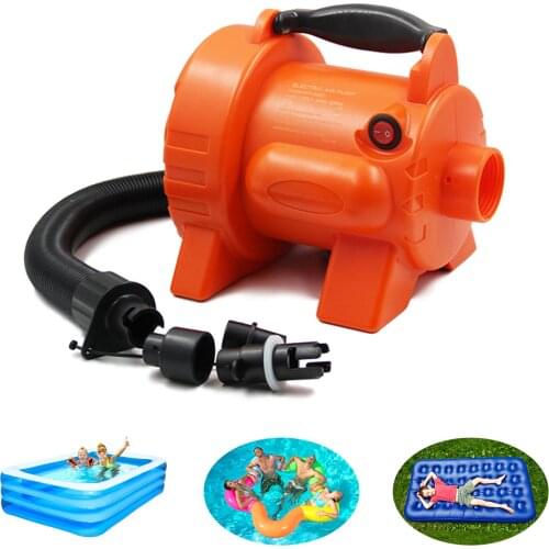 Electric Air Pump 800W with 3 Different Nozzles Anti-Lost Design Automatic Air Inflator for Inflatable Air Mattress Boat Pool