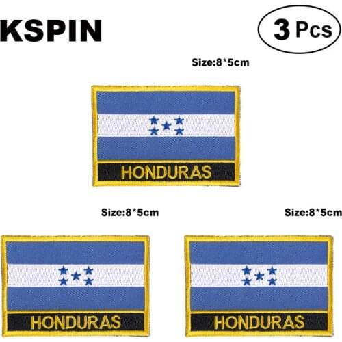 Honduras Rectangular Shape Flag patches embroidered flag patches national flag patches for clothing DIY Decoration