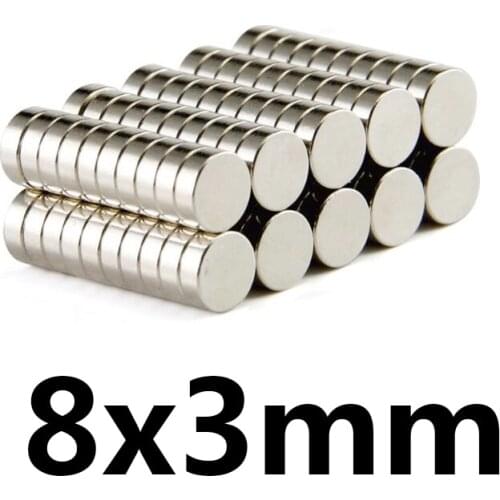 Hot Sale 20/50/100PCS 8x3mm Rare Earth Magnet Diameter 8x3mm Small Round Magnet 8mmx3mm Permanent Neodymium Magnet D8*3mm