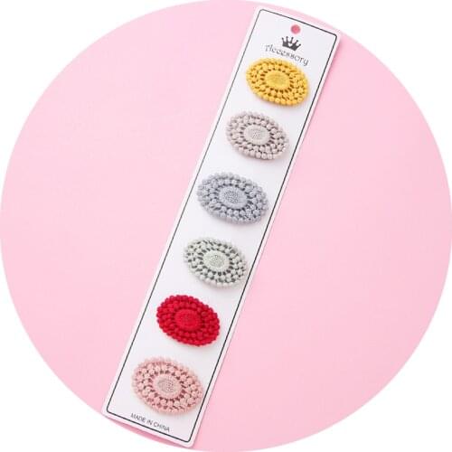 6pcs/set Cotton Trumpet Headbands Korean Hair Clips For Girls Knit Hairpins Kids Barrettes Headdress Baby Girl Hair Accessories