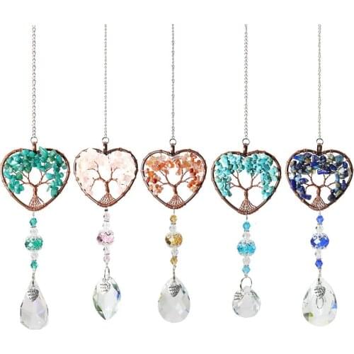 Heart-shape Crystal Pendant Sun Catcher Wind Chime Decor Home Office Cars Window Balconies Door Tree Hanging Crystal Decoration