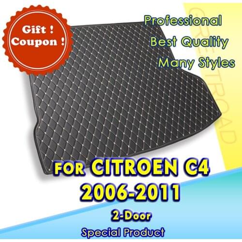 Car Trunk Mat For Citroen C4 Two Doors 2006 2007 2008 2009 2010 2011 Cargo Liner Carpet Interior Accessories Cover