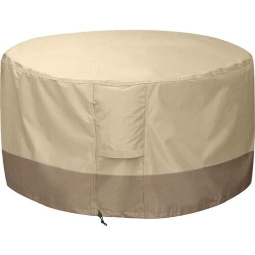 Fire Pit Cover Round-210D Oxford Cloth Heavy Duty Patio Outdoor Fire Pit Table Cover Round Waterproof Fits For 34/35/36 Inch Fir