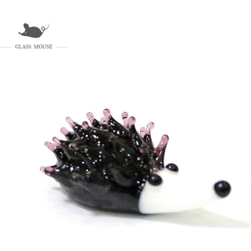Mini Glass Hedgehog Figurine Japan Style Creative Cute Cartoon Animal Craft Ornaments Home Garden Easter Kawaii Decor Collection