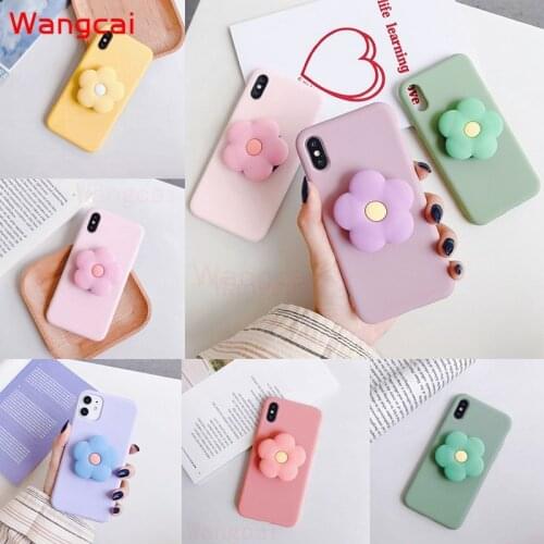 For Xiaomi Redmi 9 9A 9C 10X Pro Note 9 Pro Max 9s K30 Mi Note 10 Lite 9 CC9 Pro Ultra Case Flower Holder Stand Ring Soft Cover
