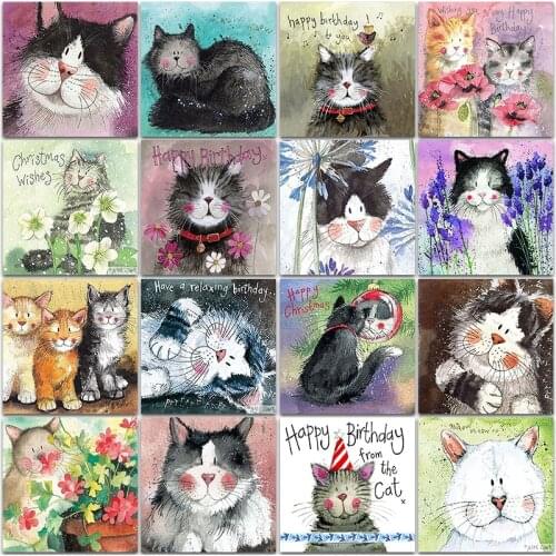 5D Diamond Painting Kit Cartoon animal lovely Cat flower Full Square&Round embroidery mosaic Cross stitch Paint home decor art
