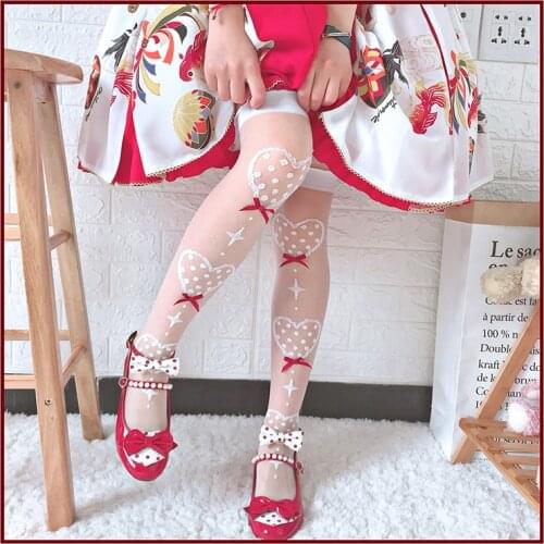 Lolita socks female summer ultra-thin glass fiber-in-tube calf socks knee socks Japanese female Lolita