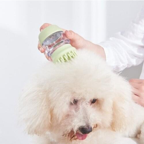 New Dog Bath Brush Grooming Massage SPA Pet Cleaning Cmob with 2 Style Soft TPR Brush Head Dog Wash Tool Pet Cleaning Supplies