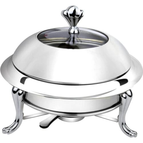 NEW Steamer Pot Kitchen Accessories Stainless Solid-liquid Dual-use Alcohol Stove Griddle For Hotel Special Silver Fondue Pot