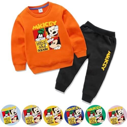 New Winter Baby Clothes Suit Cotton Mickey Baby Boy Girl Clothes 2PCS Baby Outerwear Unisex Childrens Clothing Suit 4 6 8 12 Y