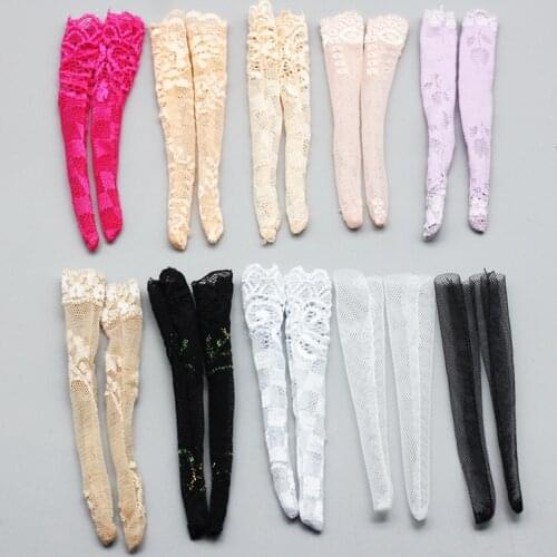 1/6 BJD Doll Clothes Mixed Lace Stockings Long Socks Clothes For Dolls Accessories DIY Handmand Dress Up Doll Accessoriess Toys