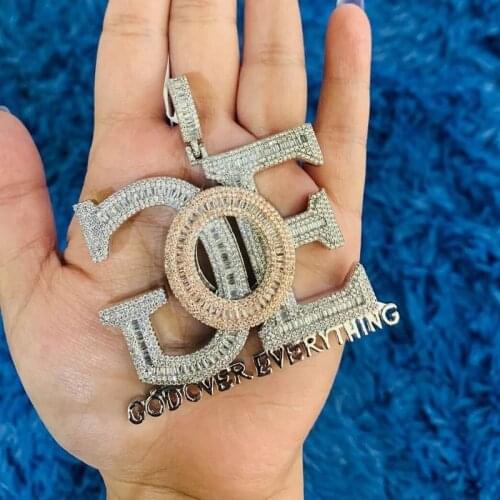 New top quality Iced Out Bling 5A Cubic Zirconia initial big large size letter pendant Necklace for men boy HipHop party Jewelry