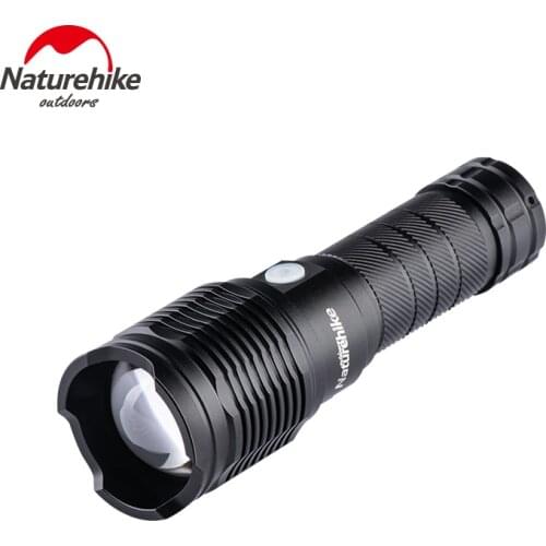 Naturehike Outdoor Flashlight Mini Portable Waterproof Multifunction USB Rechargeable Long Range Zoom Flashlight