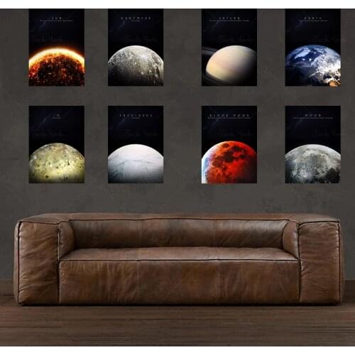 Universe Planet Solar System Poster Childrens Education Earth Classroom Study Canvas Painting Wall Art Canvas Poster