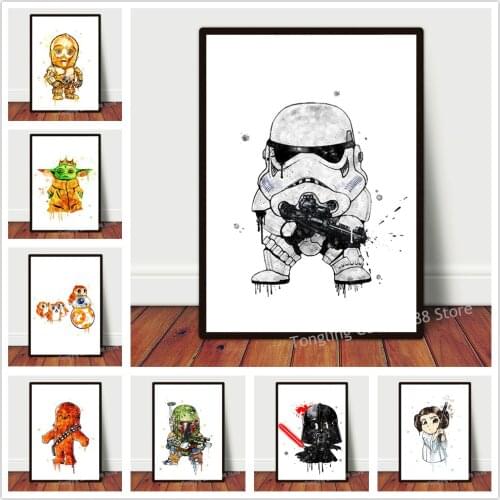 Star Wars Mandalorian Protagonist Posters Peripheral Canvas Painting Nursery Wall Art Picture Baby Room Dorm Bedroom Decor Mural