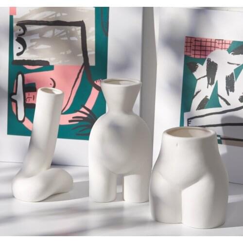 Simple Modern Ceramic White Human Body Indoor Home Decoration Vaccines For Flowers Ambient Home Decoration