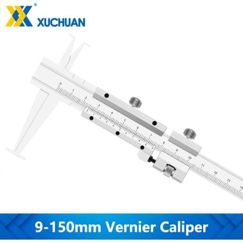 Caliper 9-150mm/0.02 Accuracy Inner Groove Vernier Caliper Stainless Steel 2 Claw Inner Caliper Gauge Measuring Tools