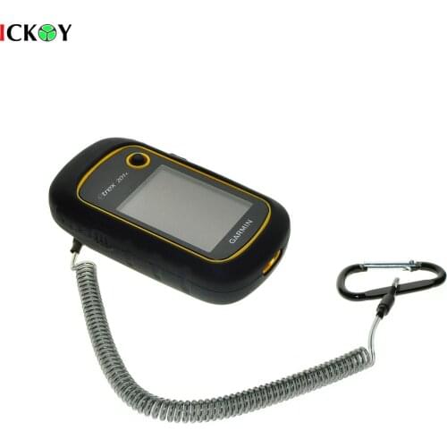 Silicone Protect Case Cover+Safety Retractable Tether Steel Inside Stretch Coiled Lanyard for Garmin eTrex 10 20 30 10x 20x 30x