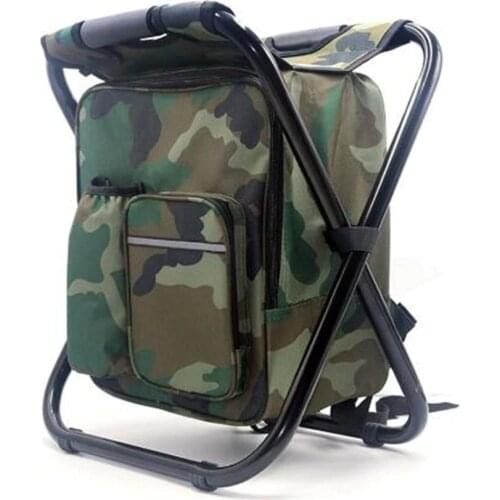 None Folding Camping Chair Stool Backpack with Cooler Insulated Picnic Bag Seat Table Bag Outdoor Fishing Travel Beach BBQ