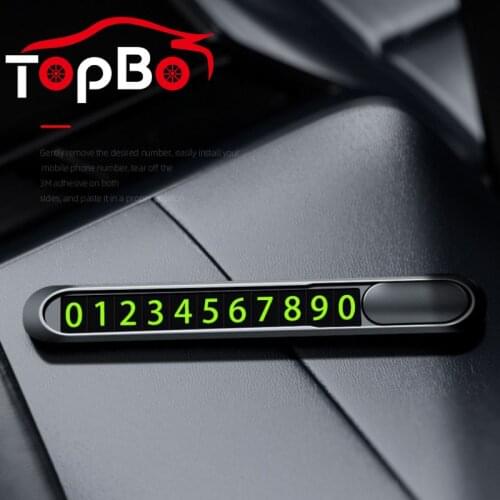 Hidden Temporary Parking Card Texture Metal Alloy Auto Phone Number Card Plate Telephone Number Card Car Sticker Car Styling