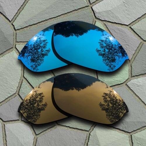 Sky Blue&Bronze Copper Sunglasses Polarized Replacement Lenses for Oakley Half Jacket