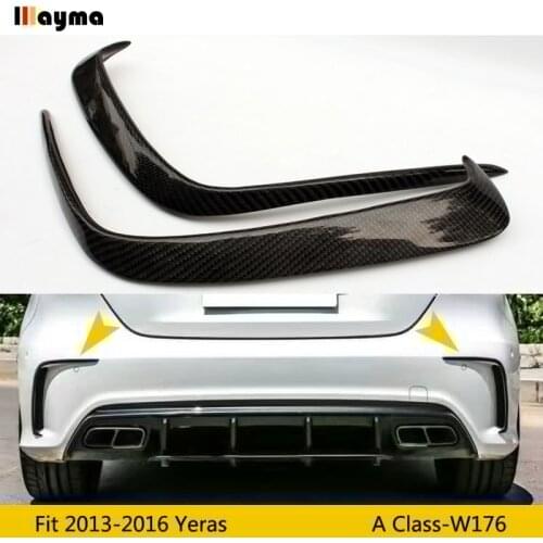 Carbon fiber Rear Bumper Splitter Spoilers Canard for Benz A class sport bumper A200 A250 A45 for AMG W176 2013 - 2016 1Pair
