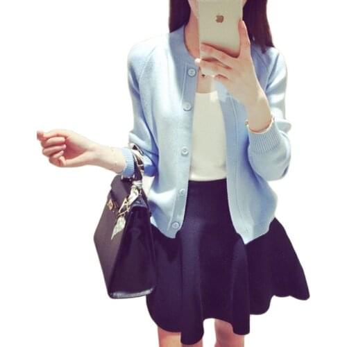 2021 spring and autumn new sweater, womens short jacket, loose top, knitted bottomed cardigan