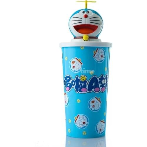Japanese Carton Cat Doraemoning Thermos Straw Cup Movie Cinema Accessories Popcorn Bucket