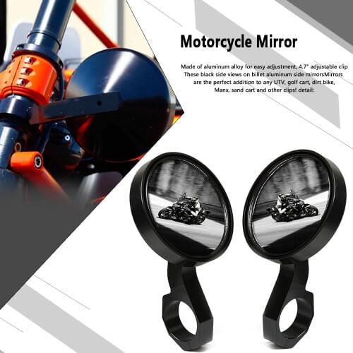For Can am Commander Maverick for Polaris RZR XP1000 RZR900 XP 4 UTV 4.7" Round Adjustable Billet Side Rear View Mirrors 2"Clamp