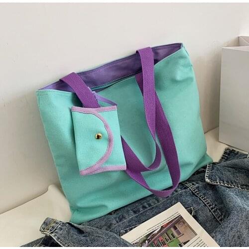 High Capacity Women Big Handbag and Purses Tote Ladies Casual Shopper Canvas Recyclable Shopping Shoulder Bag