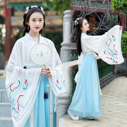 Women Chinese womens traditional hanfu sleeve/get Ru skirt embroidery spring of spring, summer, autumn daily costumes