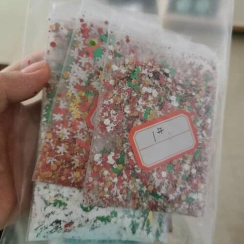 10g/Bag 6 Colors Glitter Christmas Nail Sequins Colorful Snowflake Tree Star 3D Flakes Nail Decorations Chunky Glitter,My4