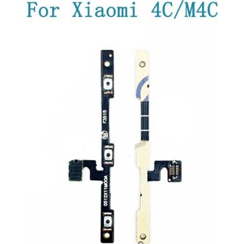10pcs/lot Switch Cable Buttons Volume Power On Off Button Key Flex Cable Replacement Parts For Xiaomi 4C/M4C