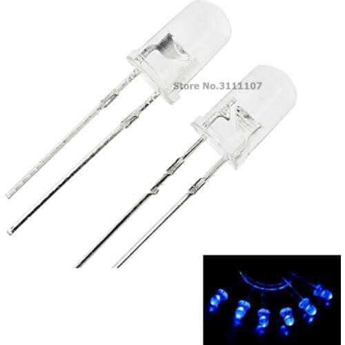 200PCS/Lot 3mm Round Blue LED Diode Super Bright Water Clear LED Light Lamp Blue color