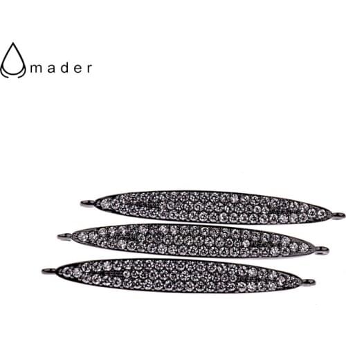 Amader Luxury White Zircon Geometric Copper Beads Pave CZ Crystal Loose Beads Jewelry Bracelet Making DIY Findings BD334