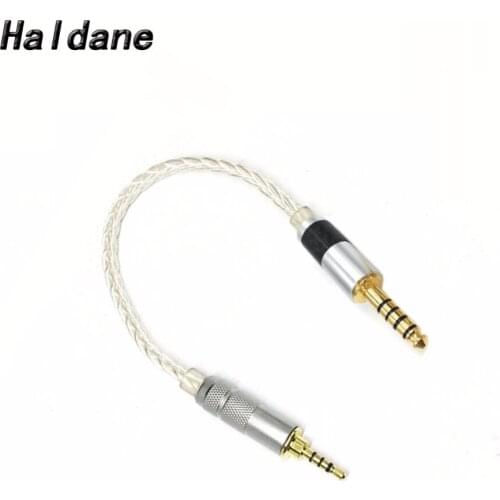 Free Shipping Haldane 2.5mm TRRS Balance Male to 4.4mm Balance Male 8 Croes Silver Plated audio Male to Male Aux Cord