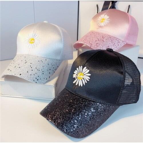 Baseball Cap Women Adjustable Messy Bun Caps Hat Girls Casual Cotton Snapback Summer Mesh Hats