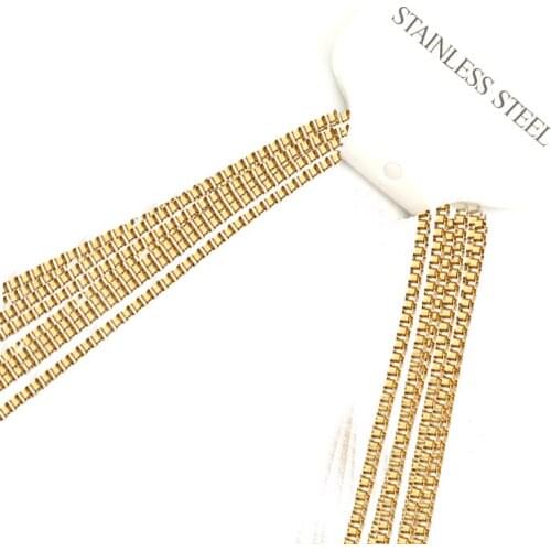 FairLadyHood 10pcs/lot Length 18-24 Inches Box Chains Necklaces For Pendant Stainless Steel Necklace Accessories