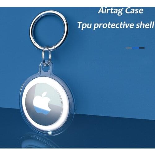 Clear Soft TPU Cover For Apple AirTags Case Anti-Lost Keychain 360 Full Front Back Holder Protective Shockproof Shell For Airtag