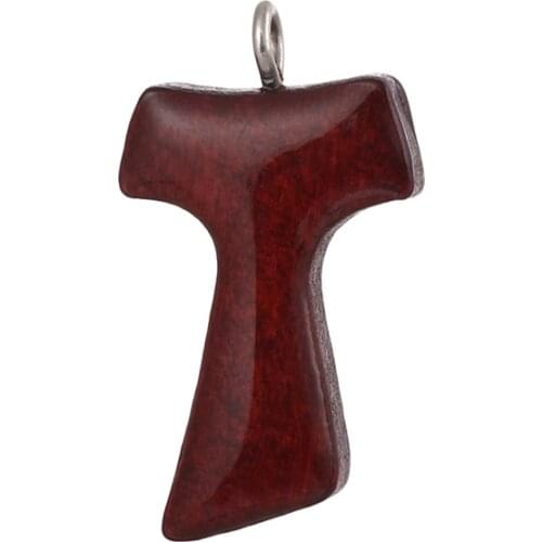 Handmade Wooden Crosses Crucifix Jesus Christ Ornaments Religious Charm Pendant Making 12PCS