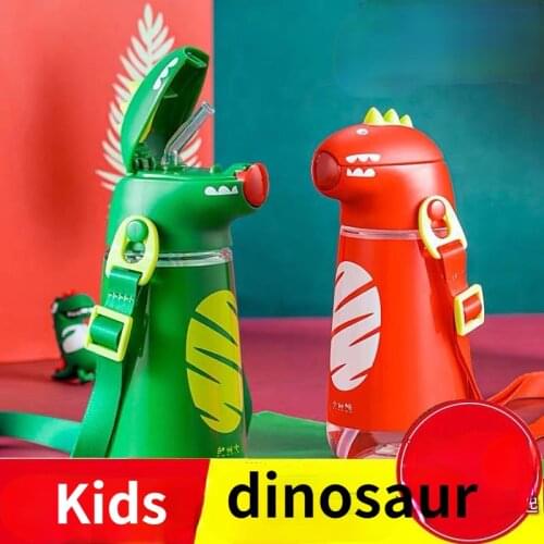 Childrens Dinosaur Straw Water Cup Girl Leakproof Cartoon Portable Baby Water Cup cup with lid and straw free shipping items