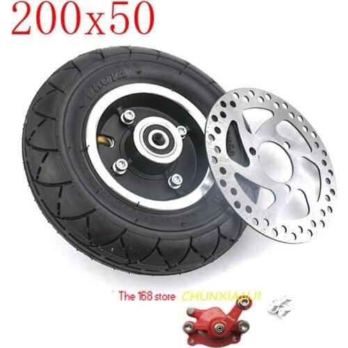 200x50 Wheel Brake Disc Pump Aluminium Alloy Hub with Inner Tube Tire for Gas Scooter Electric Scooter 200*50 Tyre