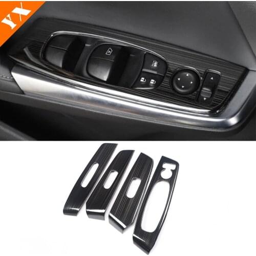 For Nissan Sentra 2020 Armrest Door Window Glass Lift Control Switch Cover Trim Car Styling Accessories Stainless Steel 4pcs