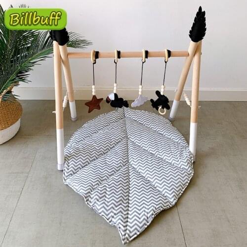 Hot Sale Baby Toy Wooden Teether Baby Play Gym BPA Free Wood Pendant Sensory Ring-Pull Beech Ring Newborn Crib Rattle Toys Gifts