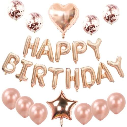 KAMMIZAD Birthday party decorations balloons pink blue Happy Birthday Banner BabyShower children birthday supplies globos