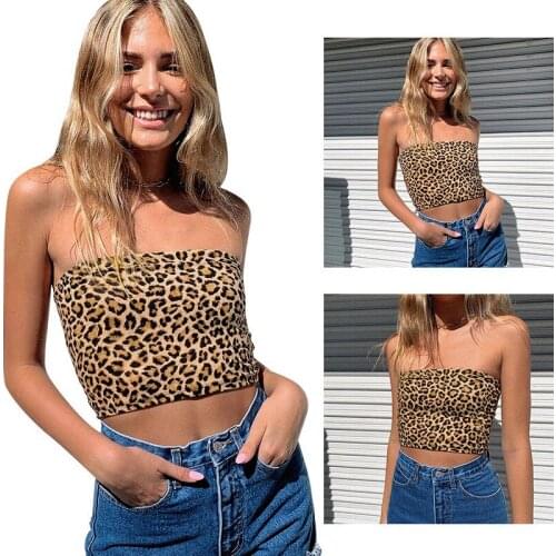 Kili Sexy WomenS Summer Leopard Camis Tanks Crop Tops Ladies Backless Lace Up Strap Sleeveless Vest Camis Tops Clubwear