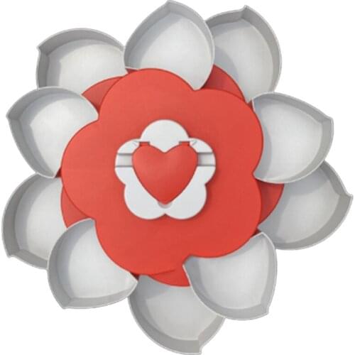 Snack Box Candy Dish, Petal Rotating Dried Fruit Plate Snacks Storage Tray with Phone Holder Tray for Wedding Christmas